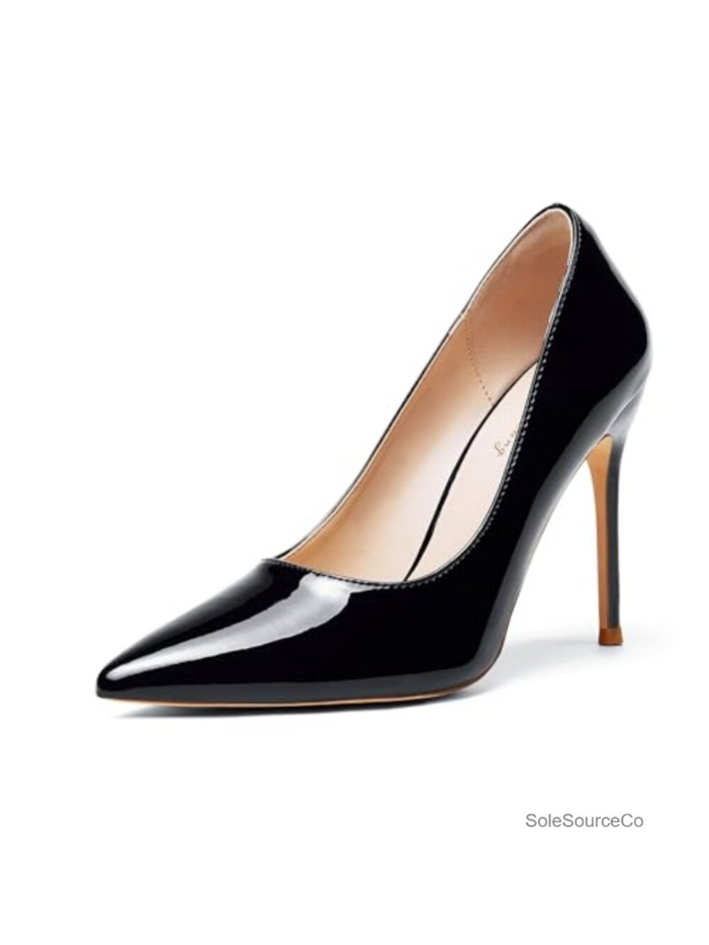 4" Stiletto Pumps, Non-Slip PU, Slip-On Comfort Heels, Wedding Office